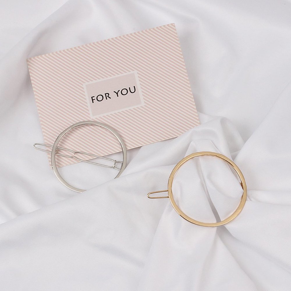 CIrcle Round Metal Hair Clip Set